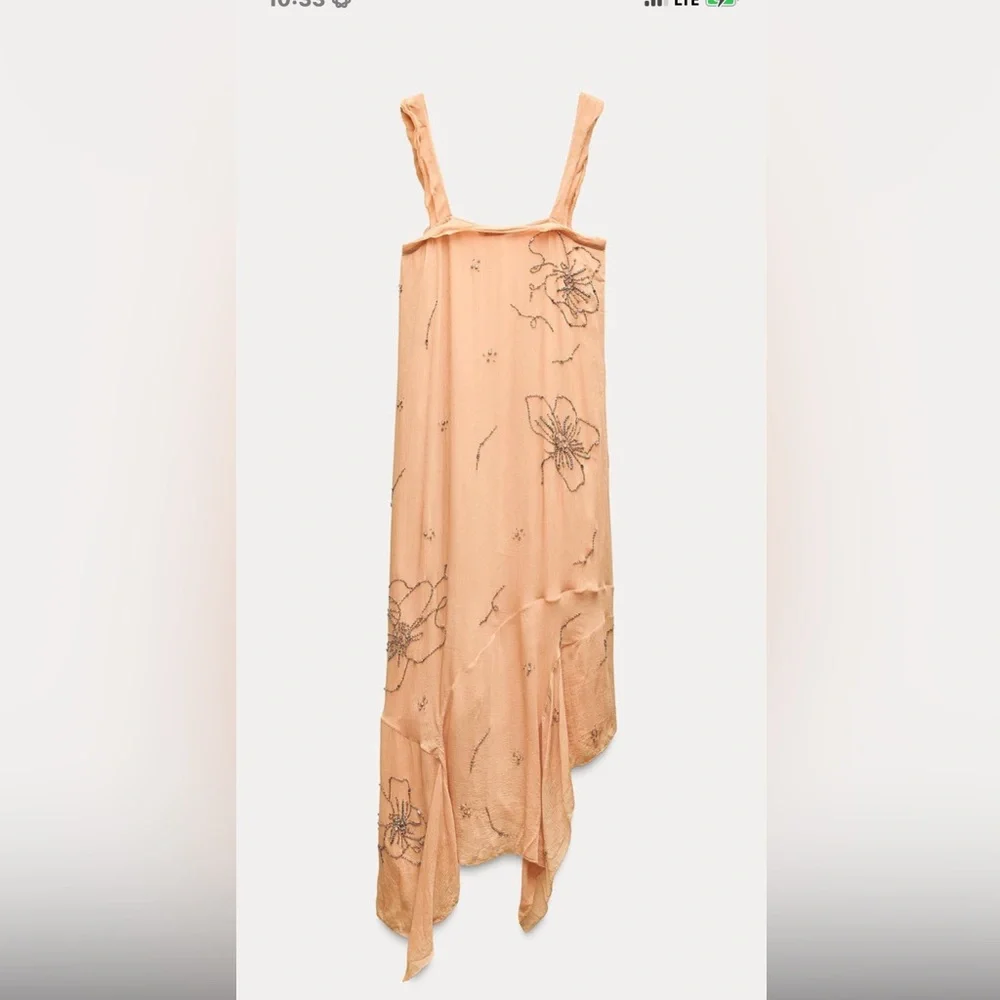 Zara ZW collection embroidered beaded dress - Picture 11 of 15